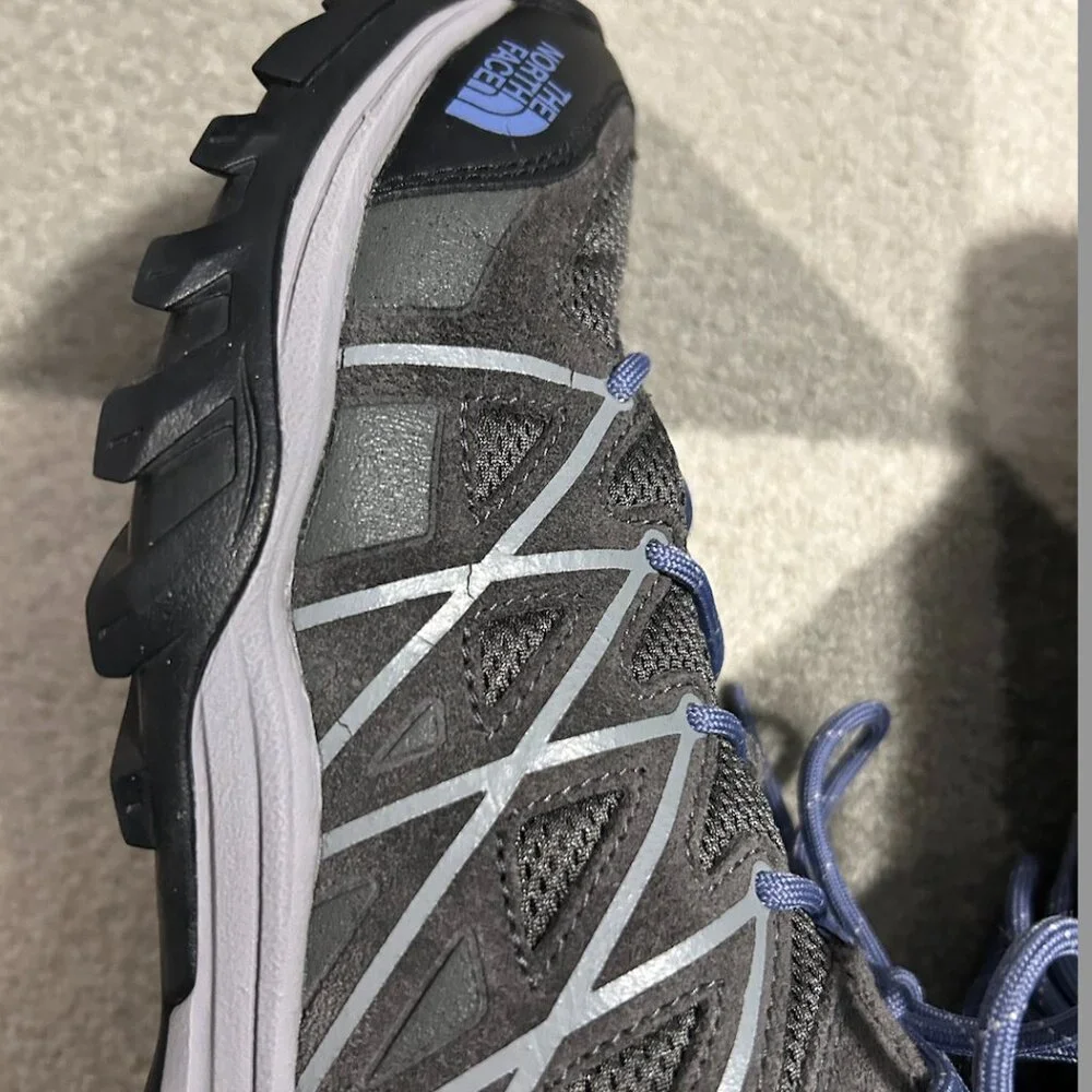 THE NORTH FACE Storm Ill WP Hiking Gray/Marlin‎ Blue Sneakers Women's Size 10